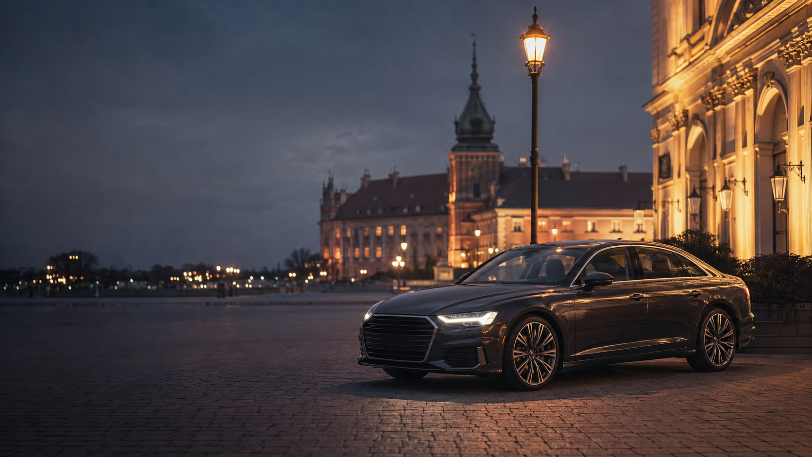 Graphite Audi A6 ready for a private Warsaw tour